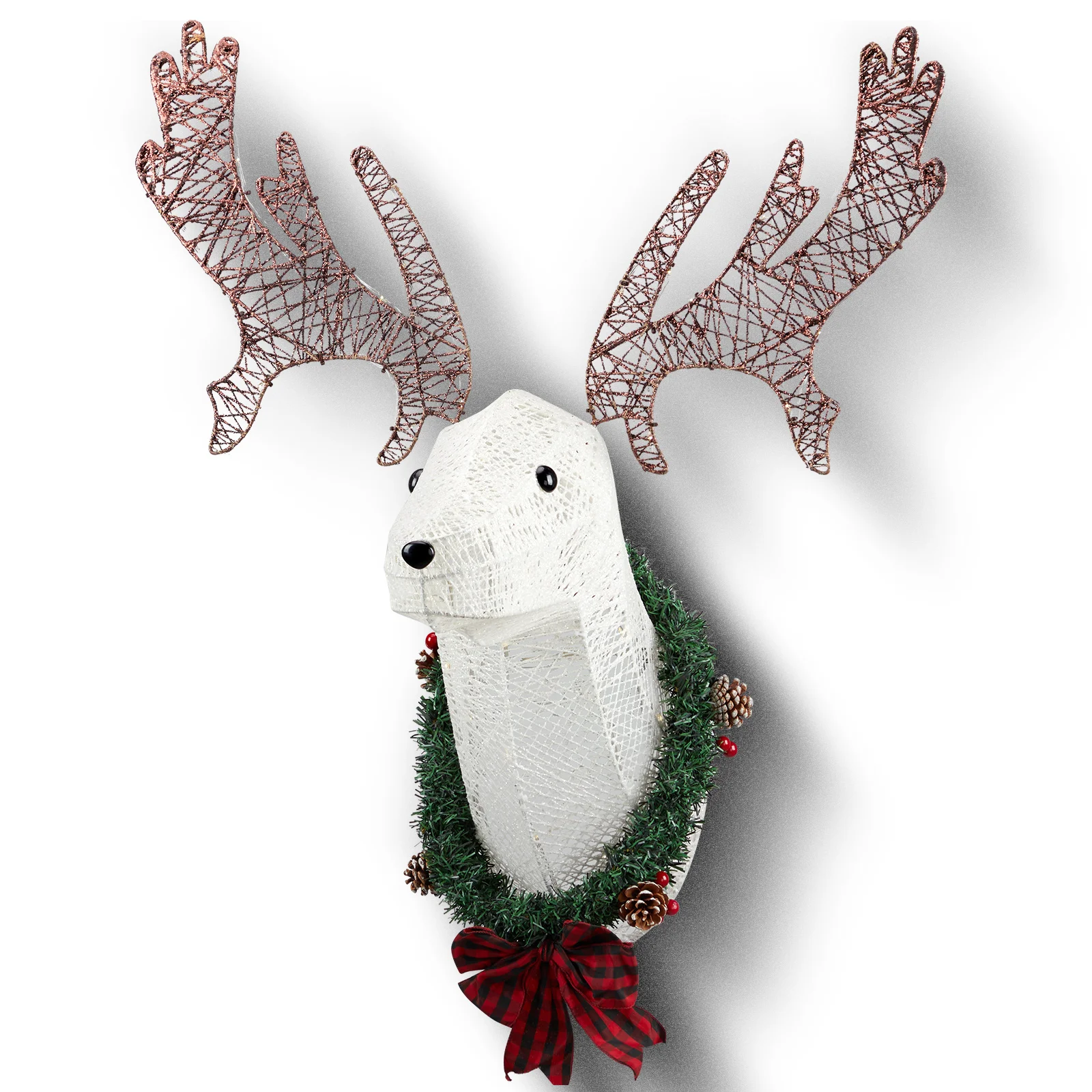 Lighted Christmas Wall Decor Reindeer Head, 39