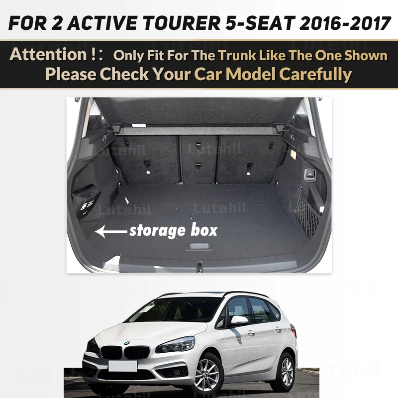 Lutehil Car Trunk Mat For BMW 2 Series Active Tourer F45 2016 2017 Custom Car Accessories Auto Interior Decoration