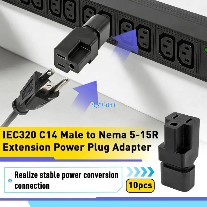E15A Reliable IEC320 C14 to NEMA 5 15R Conversion fit for Home Office & Data Racks