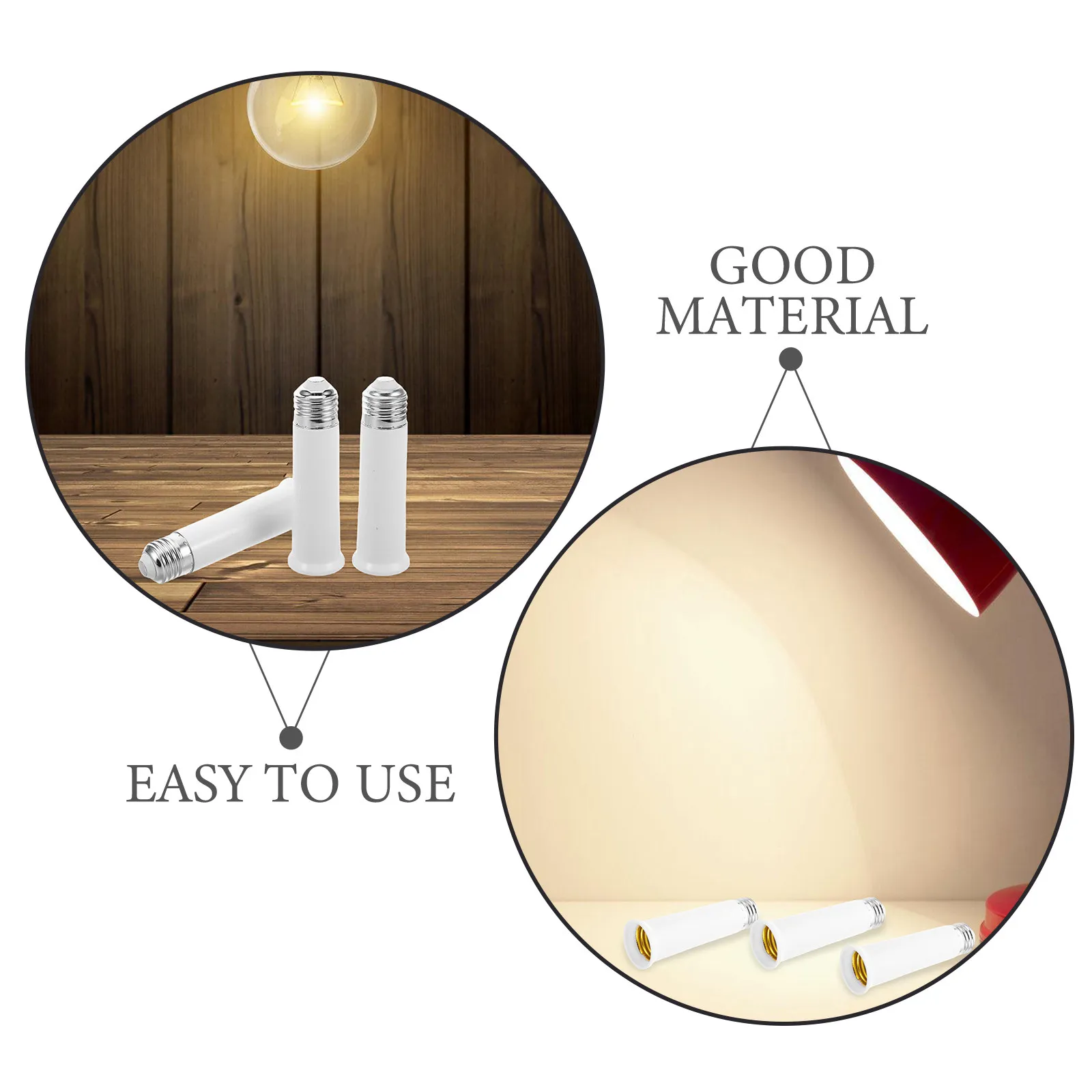 8Pcs E27 Bulb Socket Extender White ABS Copper Lamp Holder Extension Adapter Screw Socket Spacer for Ceiling Fan Light Fixtures