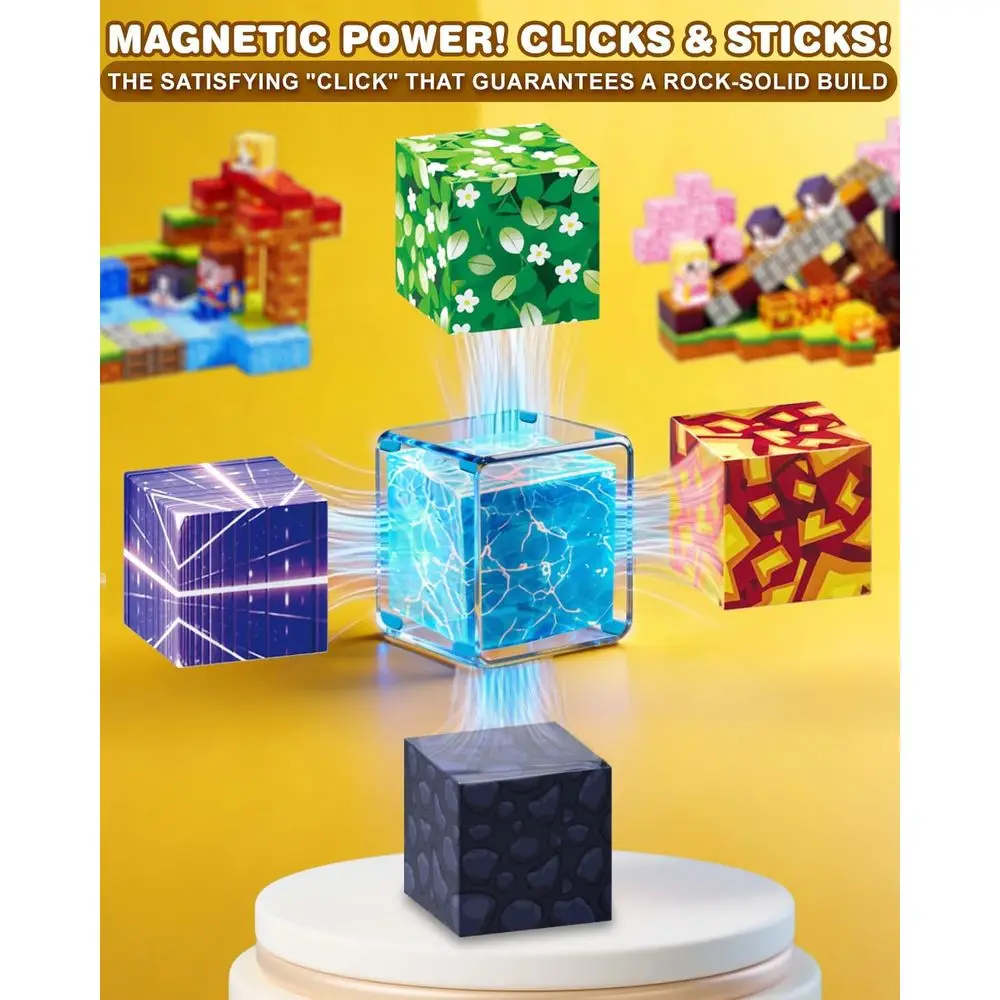 220-Piece 1-Inch Magnetic Building Blocks Set for Kids, Strong Magnets, STEM Toys, Ideal for Ages 3-12