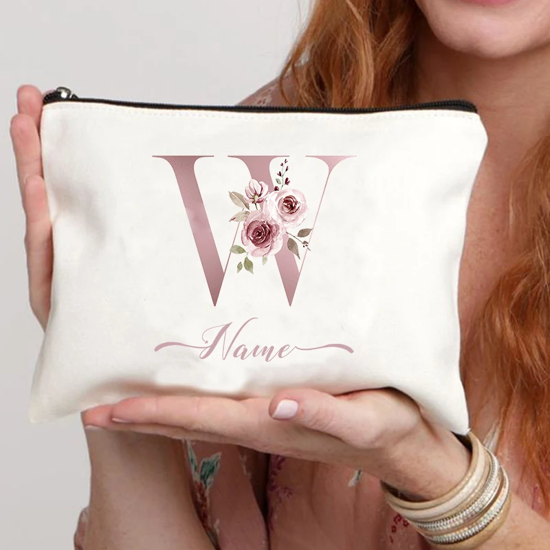 Bolsa de maquillaje personalizada para dama de honor, bolsa de lavado con nombre personalizado para novia, regalo de fiesta, boda, regalo de cumpleaños, lápiz labial, bolsa de almacenamiento de viaje