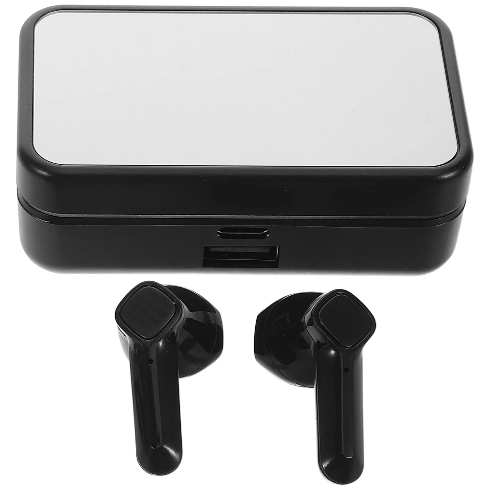 

1Set Wireless Earbuds with Mirror Screen Dual Ear Lightweight Comfortable Sound Long Life for Sports Gaming