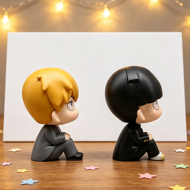 Hot Mob Psycho 100 Anime Figures Gk Reigen Arataka Q Edition Sitting Palm Series Model Desktop Ornaments Collectible Toy Gift