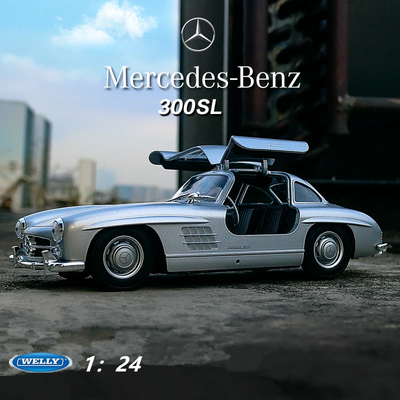 

Welly 1:24 Mercedes Benz 300SL Alloy Classic Sports Car Model Diecasts Metal Toy Car Model Simulation Collection Childrens Gifts