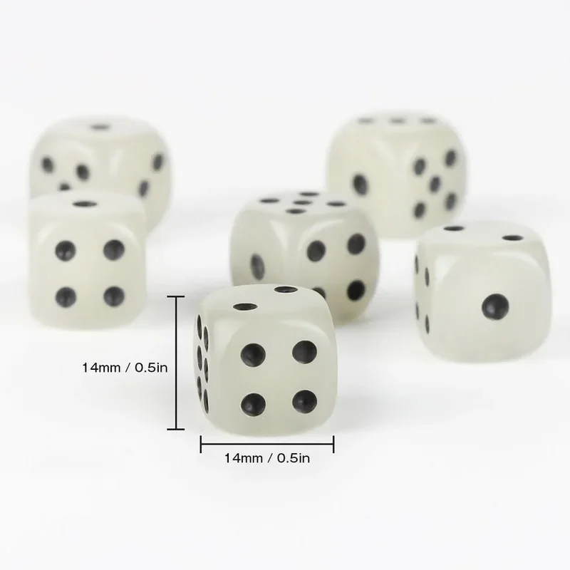 6pcs/lot 14mm 6 Sided Noctilucent Dice Cubes Night Light Luminous Funny Night Bar KTV Entertainment Game Dices