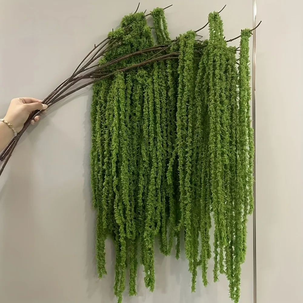 4-teiliges Set Künstliche Amaranthus-Blumen Elegante Grüne Glyzinien Hängende Blumen für Boho-Häuser und Partys – Detail 4