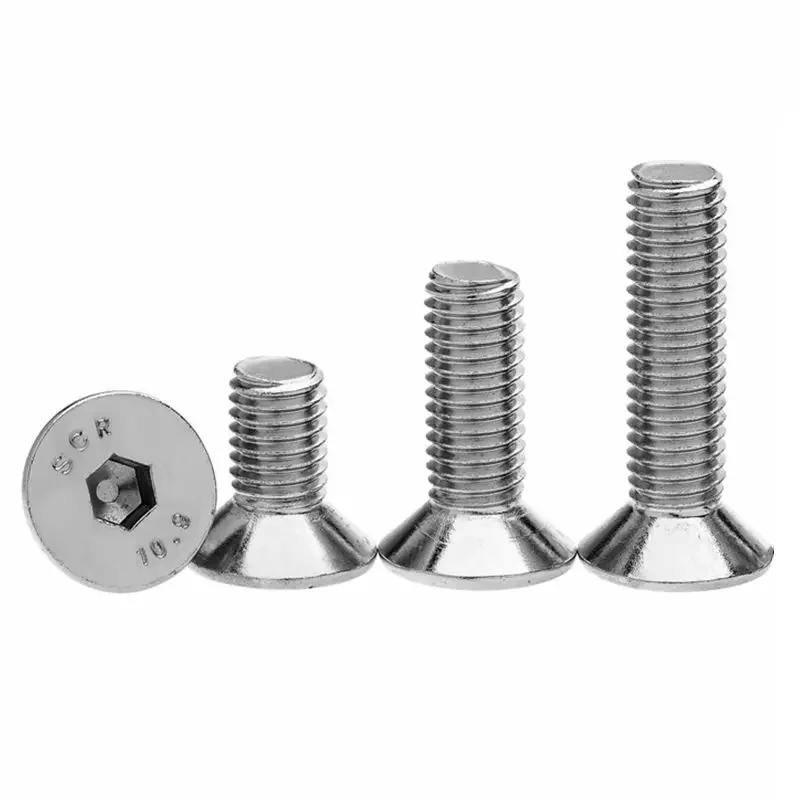 10.9 Grade Nickel Plated Carbon Steel  Flat Countersunk Head Hex Hexagon Socket Screw