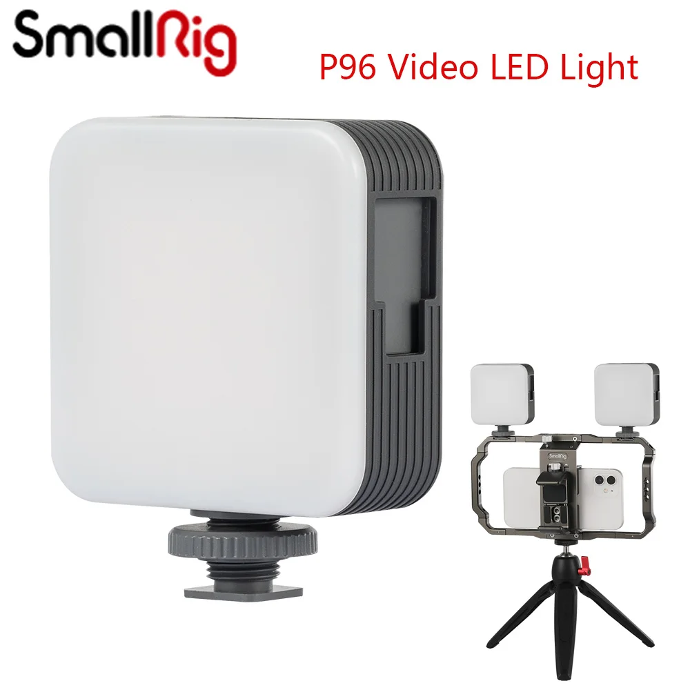 SmallRig P96 Mini Video LED Light 2700-6500k CRI 95 Portable Built-in Lithium Battery Type-C Port Multiple Mounting Ways Lamp