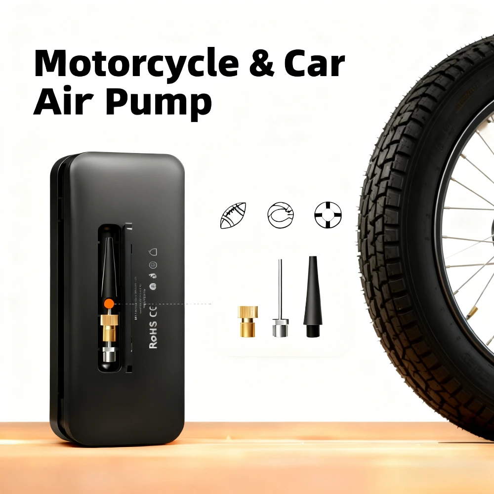 

Портативный беспроводной воздушный насос, перезаряжаемый насос для накачивания шин с цифровым светодиодным экраном для автомобильных шин, велосипедов, шариков, надувного матраса, спорта