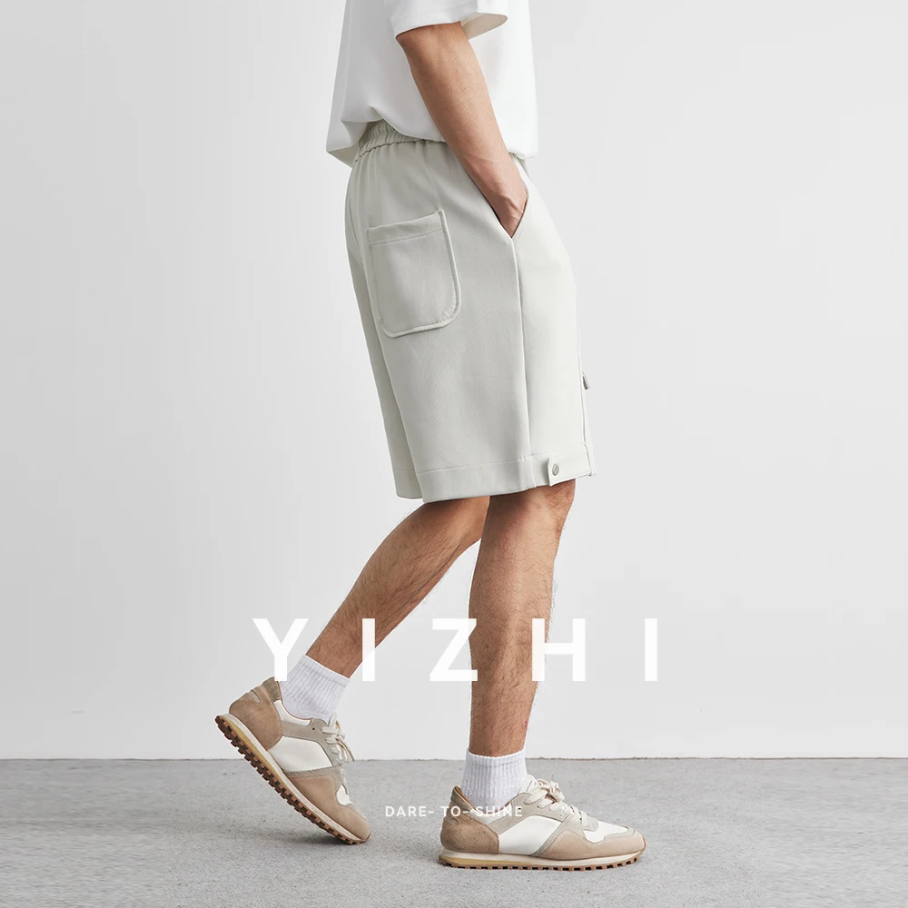 Summer American Solid Color Sports Pants 2025 New Loose Basketball Work Straight Casual Shorts Pocket Tactical Button Shorts