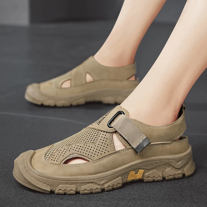 The Best Selling Product of Men's Casual Sandals In The Summer of Outdoor Boys' Flat Bottom Non Slip Breathable Luxury Designer