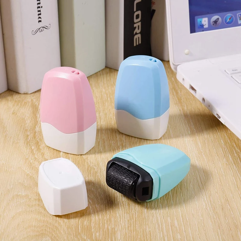 1PC Roller Stamp Messy Code Security Stamp Roller Portable Self-Inking Identity Theft Protection Roller Stamp