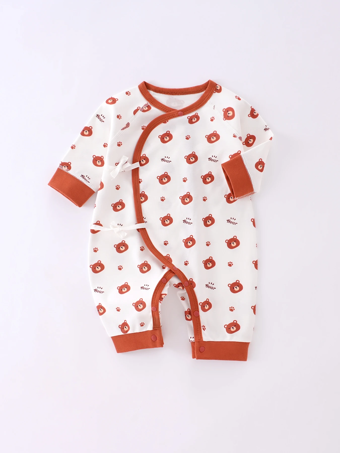 Ropa de una pieza para recién nacidos, clase A, de algodón puro, con pies cubiertos, para 1-3 meses, ropa de bebé para las cuatro estaciones.