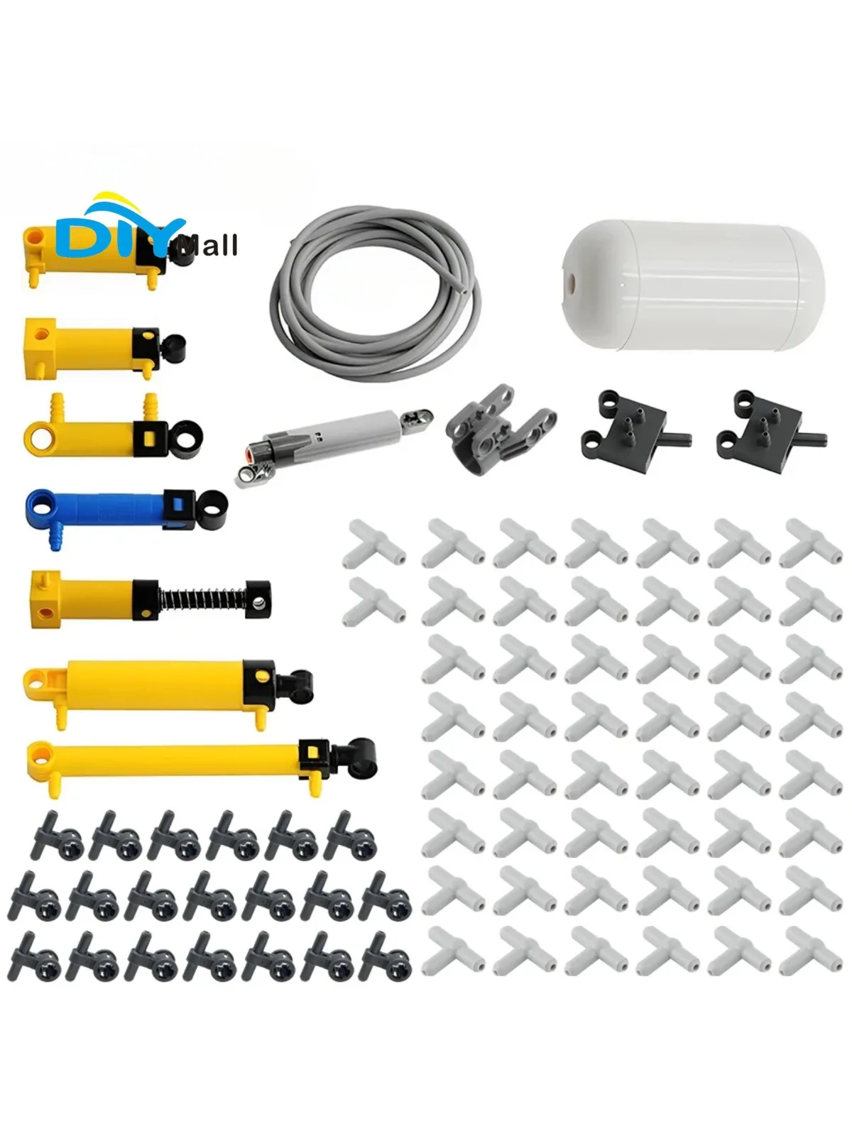83 stks MOC Pneumatische Bouwstenen Kit Compatibel met 42043/47225, Luchtpomp Slang Zuiger Duwstang voor Technische Modellen - afbeelding 2