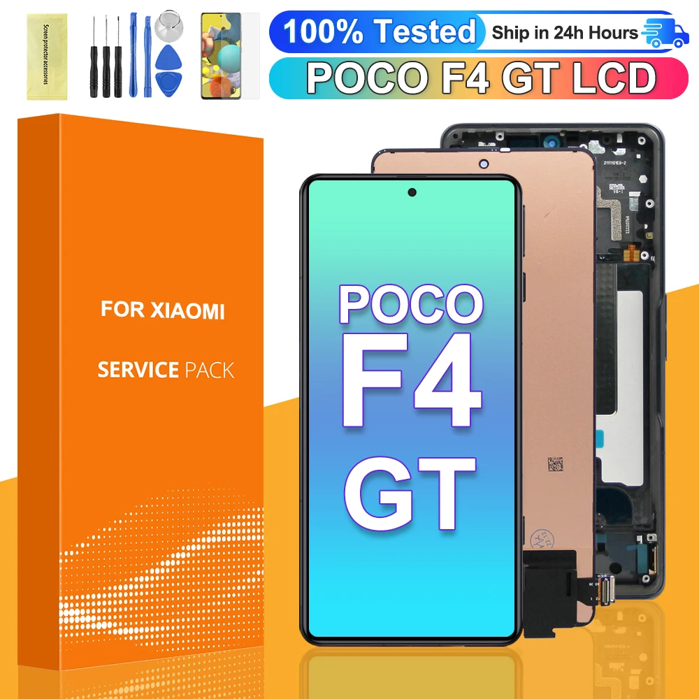 6.67\'\' For Xiaomi Poco F4 GT LCD Display Touch Screen Digitizer Assembly For POCO F4 GT 21121210G Display With Frame