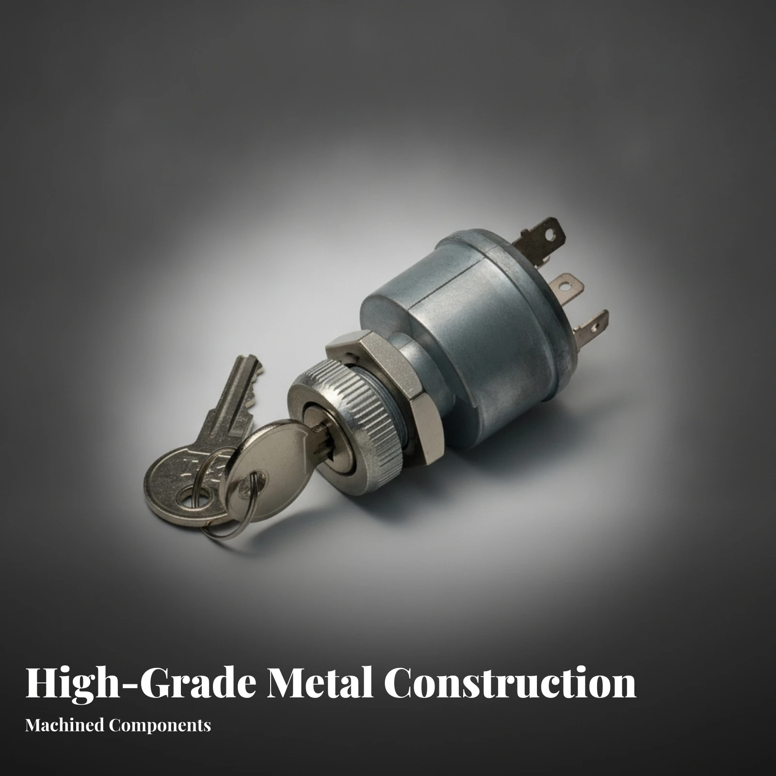 Golf Cart Ignition Key Switch Easy to Install Starter Ignition Key Switch Threaded Compatible for Mechanics