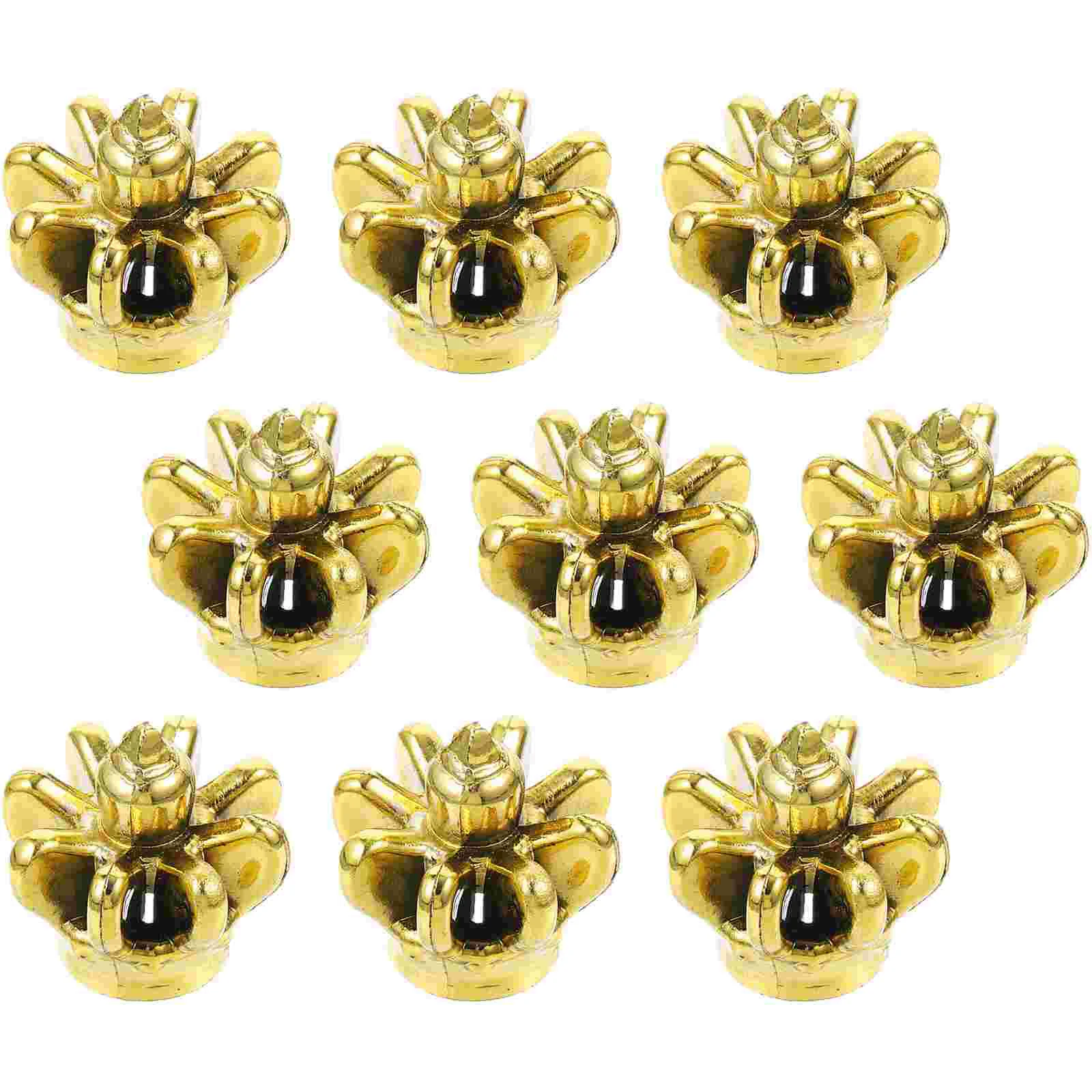 10 Pcs Gold Plated Silver Crown The Earring Charms Chic Key Crowns Beads Pvc Decorative Pendants DIY Earrings Crown-Shape