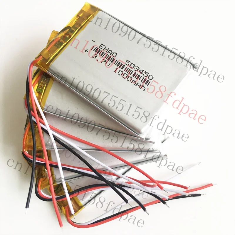 

ОК, 5 шт., 3,7 В, 503450, 1000 мАч, 3 провода, Lipo Polymer, реазаряжаемая батарея для GPS DVD