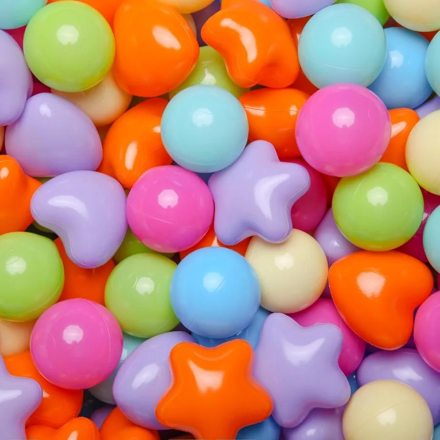Ball Pit Balls Big Star Heart Shapes para niños pequeños, sin BPA, para juegos blandos, piscina, tienda de campaña, fiesta, 50 piezas