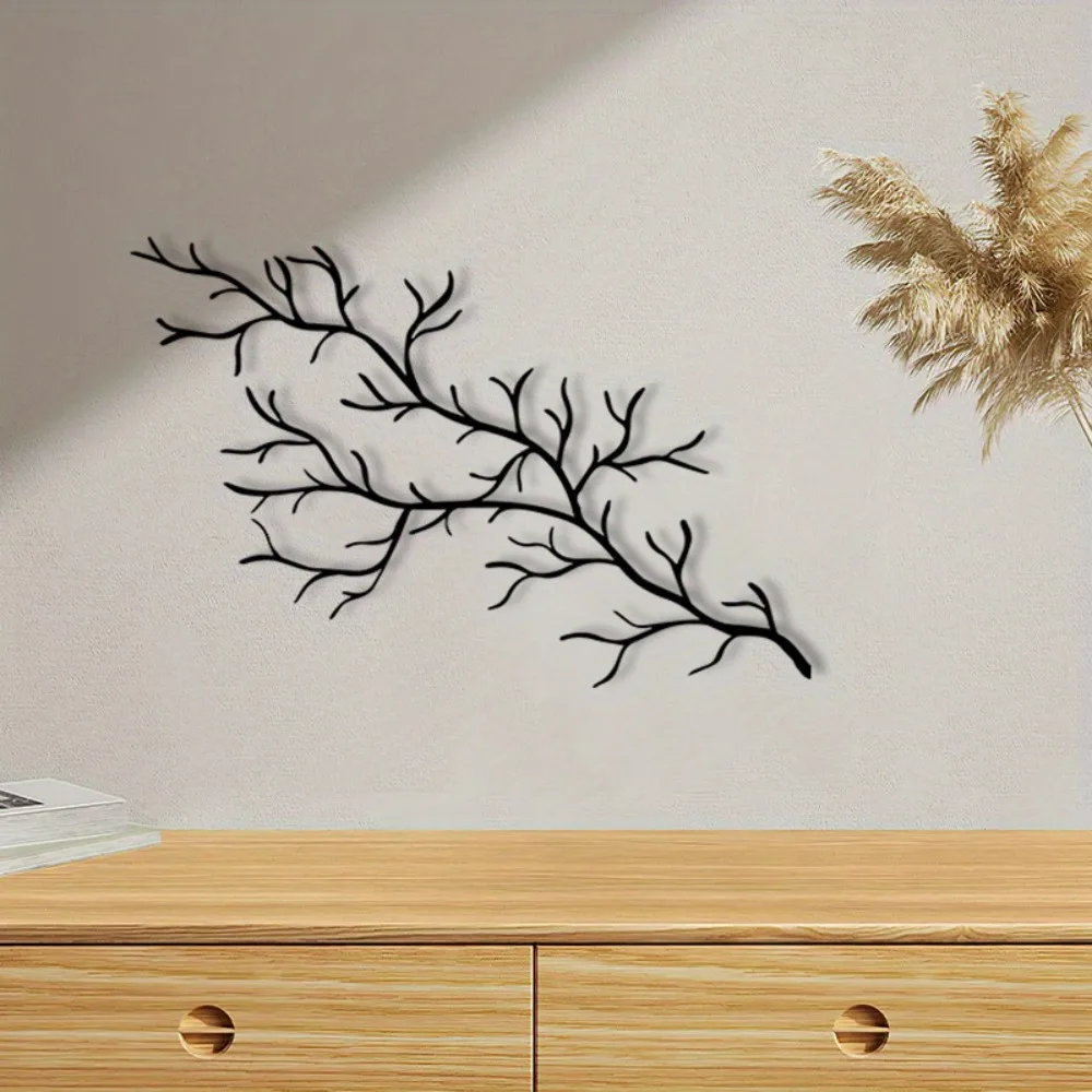 CIFBUY Wrought Iron Wall Art Retro Black Branch Sculpture Nature Forest Metal Decor for Home Living Room Hanging Ornament