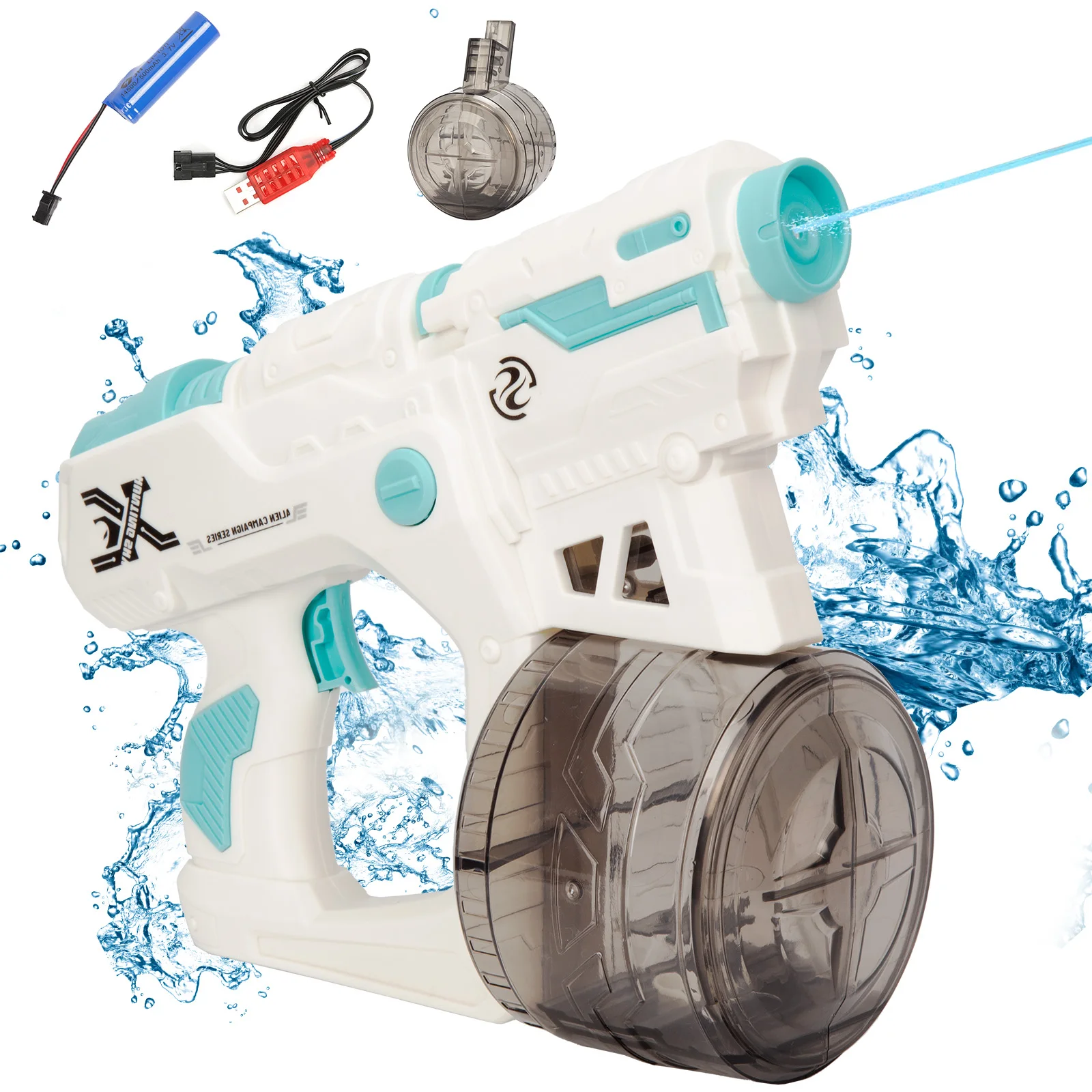 

Electric Toy Water Gun Outdoor Summer Beach Swimming Pool Party Battle Large Capacity Shooting Water Gunfun Water Bucket GameToy