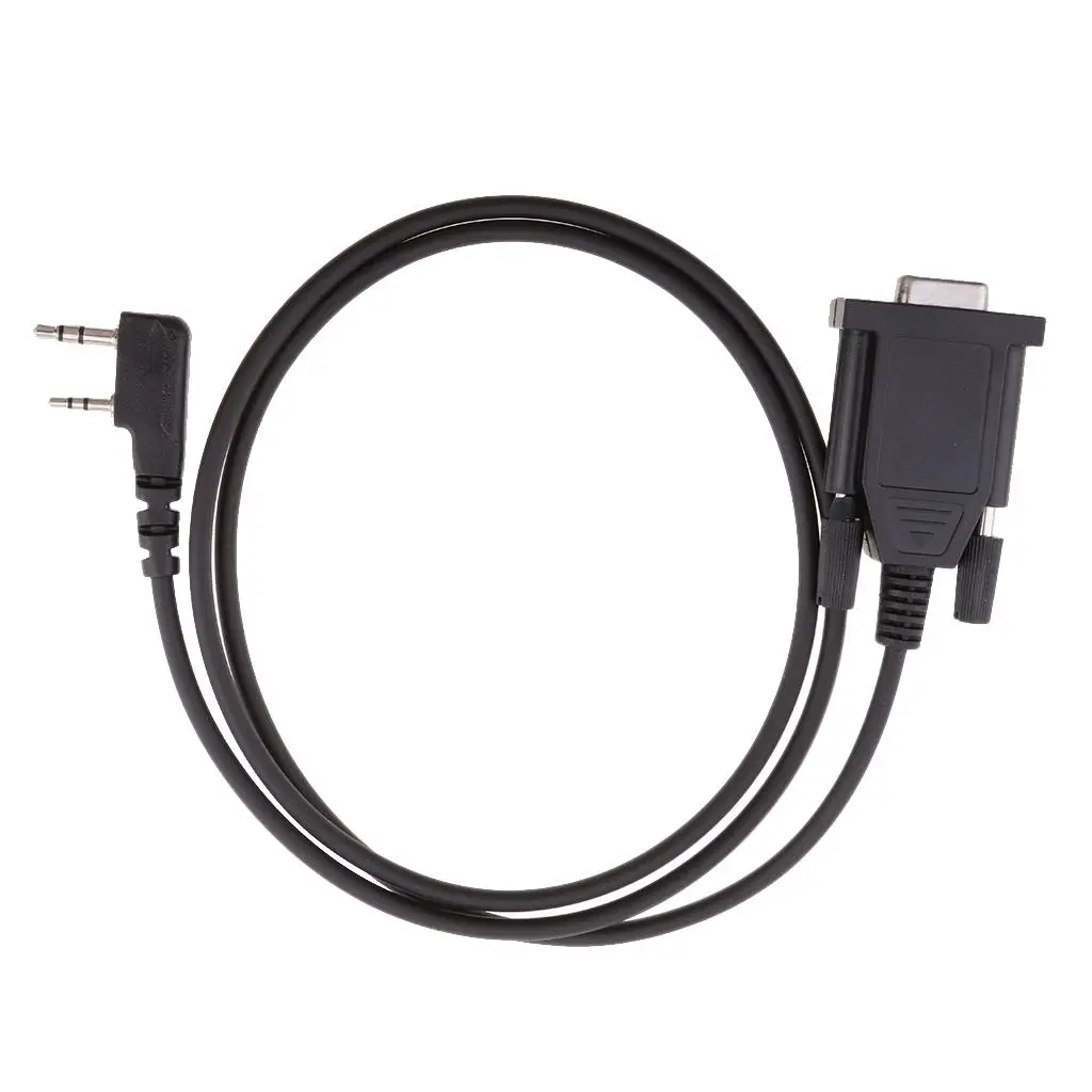 Two Way Radio COM Programming Cable Interface Wire 2 Pin Black Connector for Frequency Setup