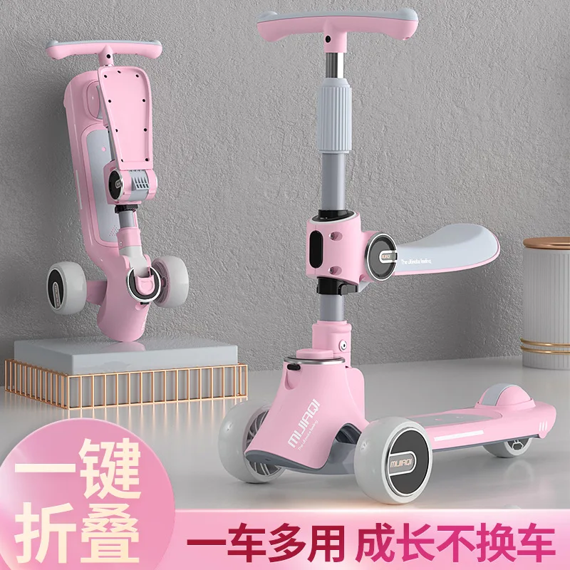 Scooters for children 3 in 1 Scooters for children aged 2-12 that can sit and slide with one click