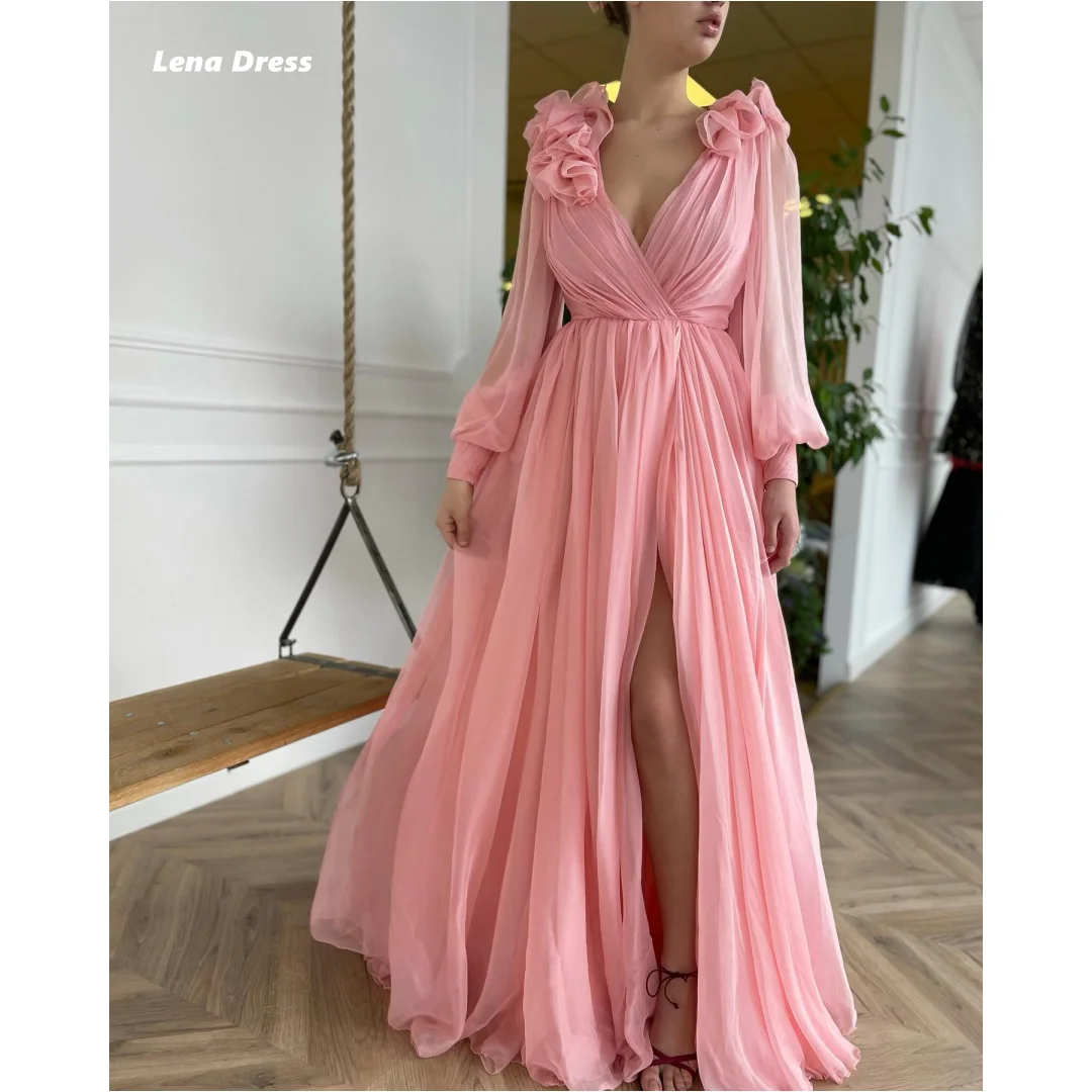 

Lena женское платье для выпускного вечера 2025 Роскошные вечерние платья с v-образным вырезом 2025 Женское роскошное платье с длинными рукавами на заказ Robe De Cocktail Femme