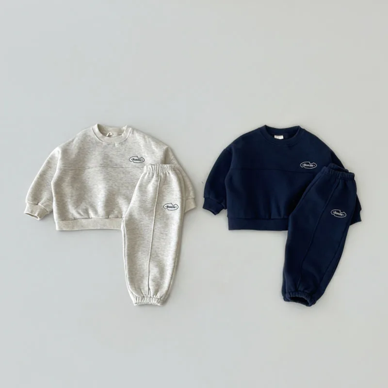 2023 Spring New Baby Clothes Set Children Long Sleeve Sweatshirt + Pants 2pcs Suit Kids Letter Print Pullover Clothing Outfits