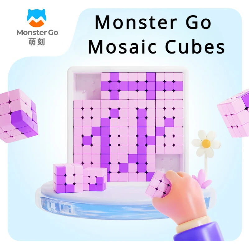 GAN Mosaic Cube Puzzles, Monster Go, MG Spelling, Quebra-cabeça, Parede, DIY, Brinquedo Educacional Profissional, Gráfico 4x4