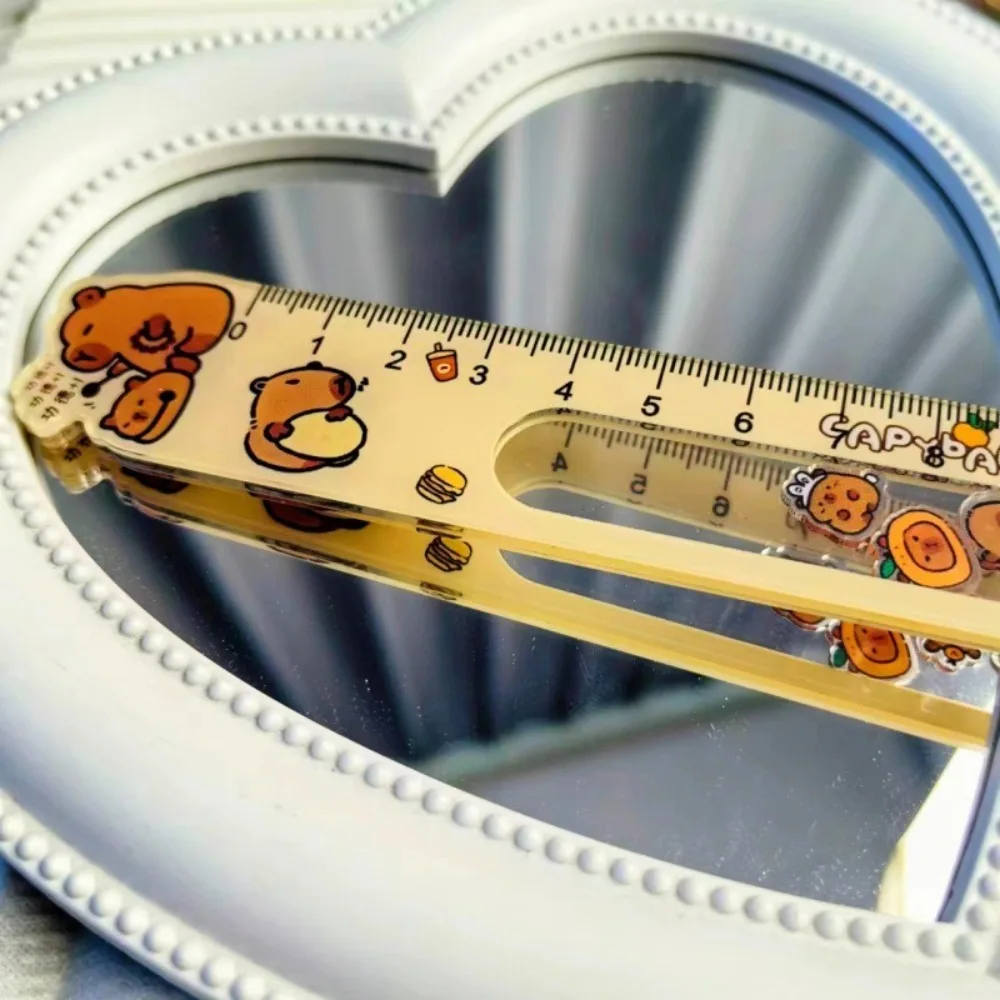 Stationery Capybara Boring Shaking Toy Ruler Cartoon Kawaii Student Straight Ruler Swinging Toy Aryclic Math Drawing Ruler Kids