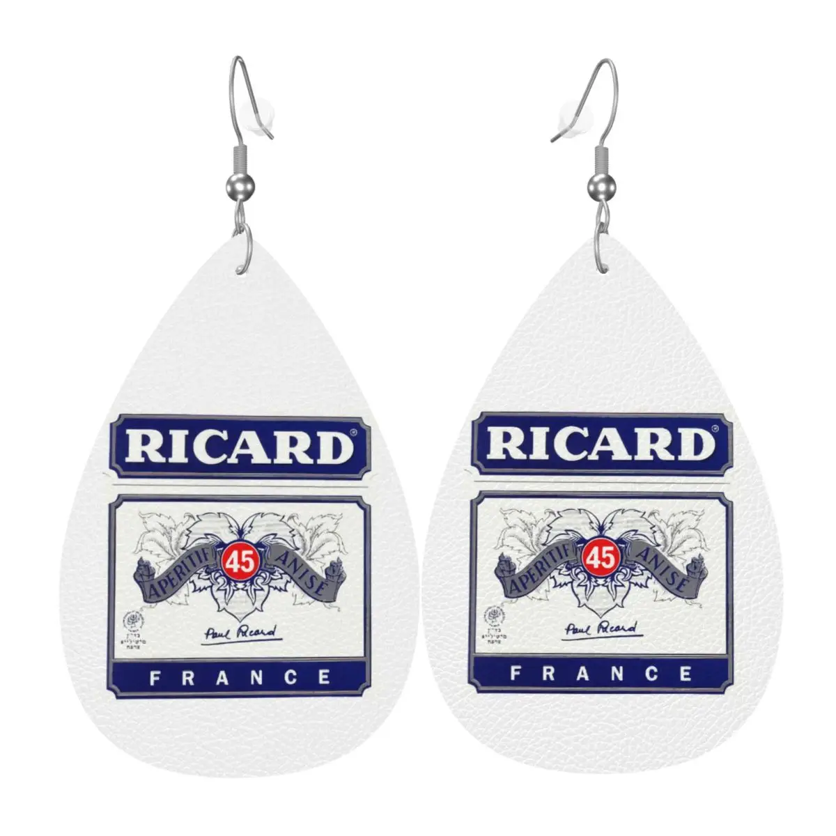 

Кожаные серьги-капли с логотипом Марсель, Франция, R-Ricards, персонализированные для женщин, ювелирные аксессуары на День святого Валентина