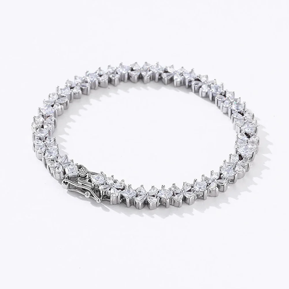 

Serenty Real Sparkling High Carbon diamond Tennis Bracelet For Women S925 Silver Imitation Moissanite 5A Zircon Bracelet Jewelry