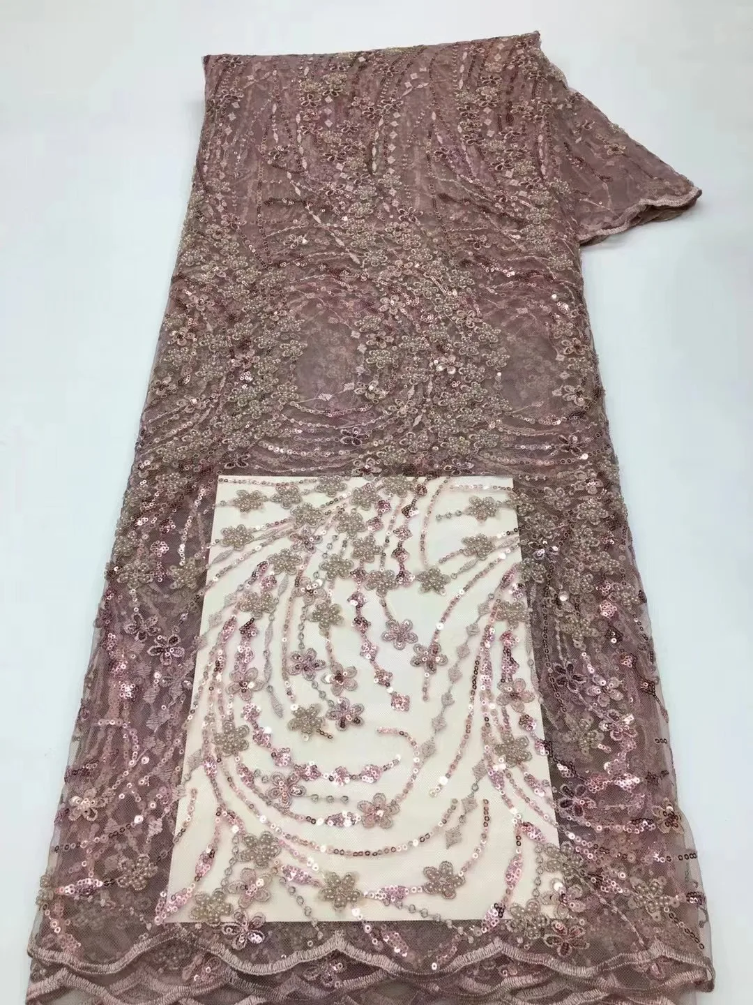 

African Mesh Sequins Lace Fabric 2023 High Quality French Nigerian Laces Fabrics Embroidery Tulle For Wedding Party Material
