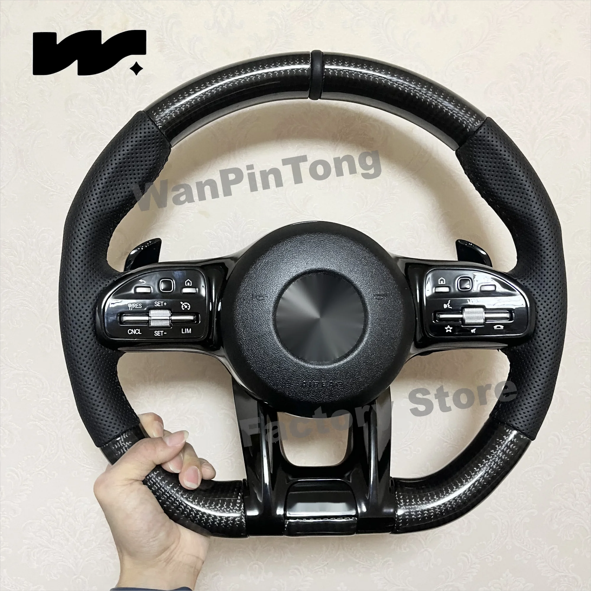 

For AMG Steering Wheel for Mercedes-Benz A/B/C/E/S Class GRA GLB GLC GLE GLS 05-24 Universal steering wheel for all models