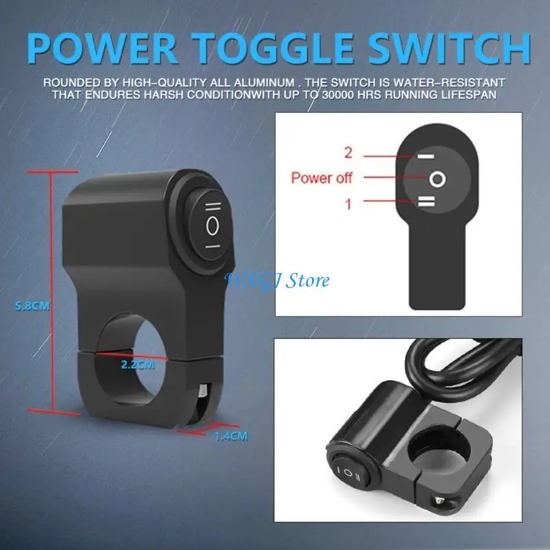 

37JE Motorcycle Wire Harness Switch LED Lamp Spotlights Headlamp On-Off