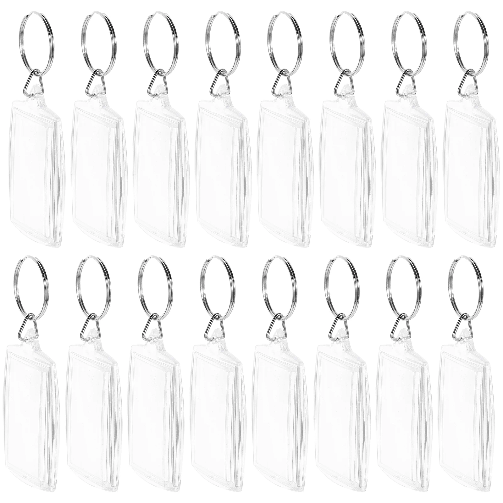 

100 шт. настраиваемые брелки в фоторамке, прозрачные акриловые пустые вставки, сделай сам, разделенный брелок для ключей, небьющийся брелок, подарки для