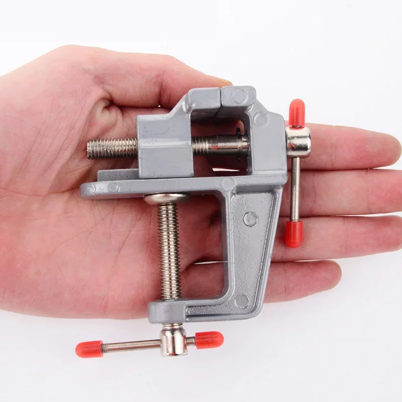 Universal Table Vise Home 3.5inch Aluminum Mini Jewelers Hobby Clamp On Bench DIY Household Flat Mouth