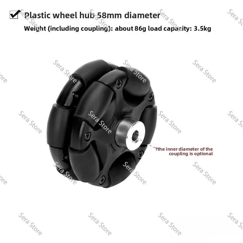 Metal Omni Wheel Intelligent Wheel Robot 58mm 60mm 75mm with Coupling 3/4/5/6/8mm Plastic/Aluminum Alloy DIY Parts