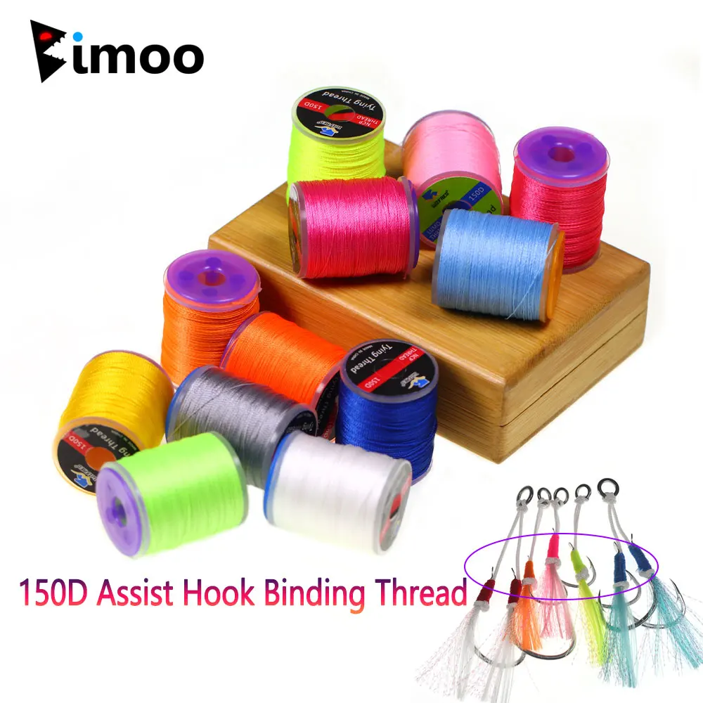 

Bimoo 150D Luminous Assist Hook Binding Thread High Strength Polyester Line For Sea Fishing Jig Assist Hook Fishing Accessories