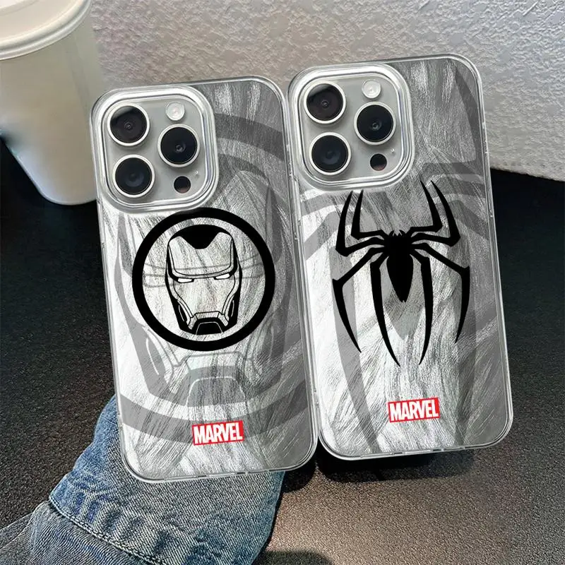 Marvel Sipider Man Ironman Phone Case for Apple iPhone 15 Plus 13 11 Pro 14ProMax XS Max XR 8 7 12 Mini Shockproof Capa