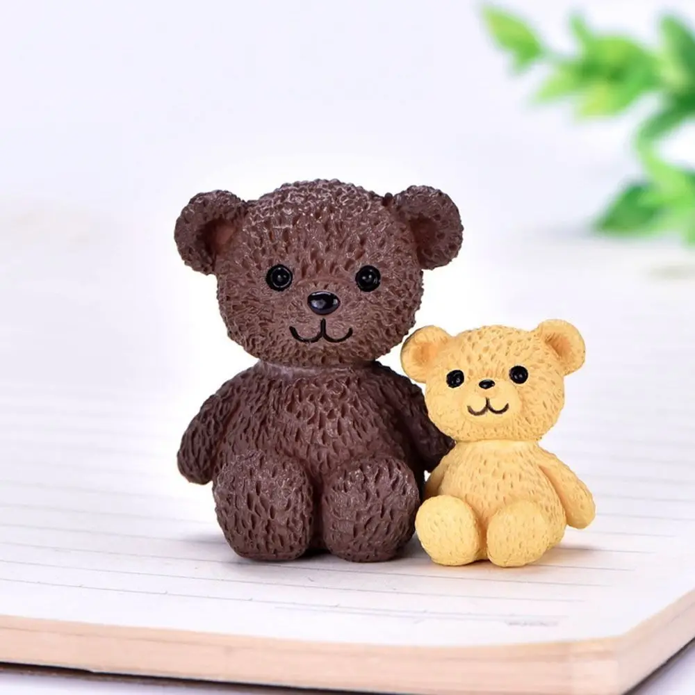 Cute Miniature Bear Figurines Funny Plastic Cartoon Animal Statue Mini Handmade Bear Ornament Dessert