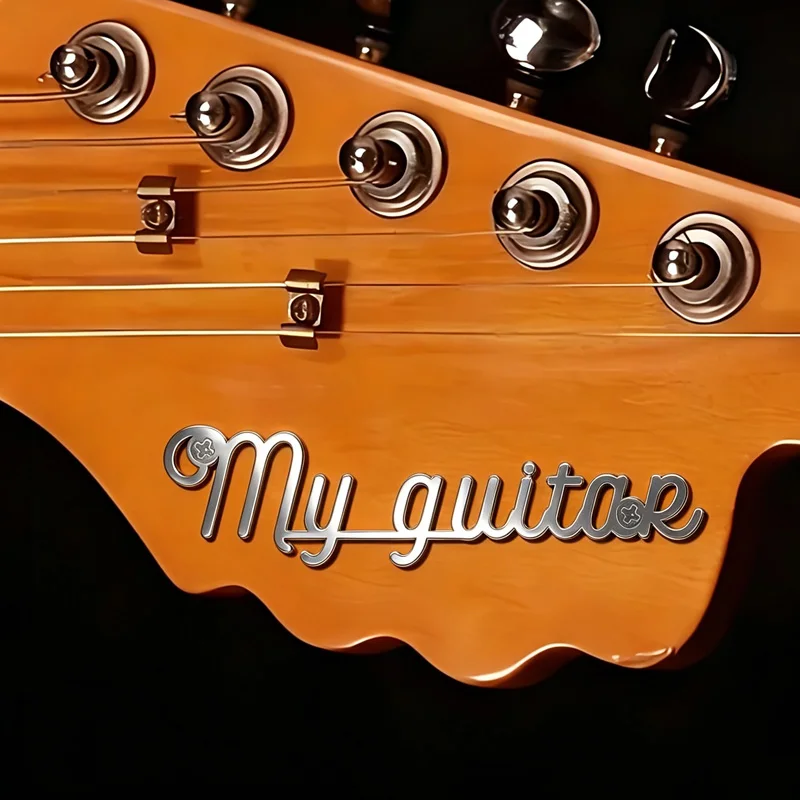 [Custom Products] Personalized 3D Metal Nameplates, Guitar Decorative Nameplates, Unique Text Designs image 5
