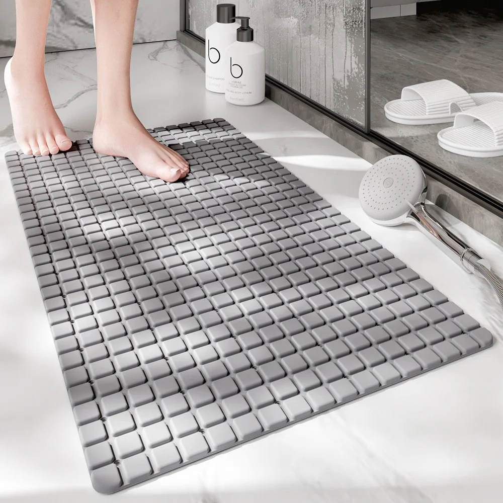 Simple Non-Slip PVC Bath Mat Lightweight Anti-Slip and Absorbent Bath Room Mat Non-Slip Shower and Toilet Mat for Home Use