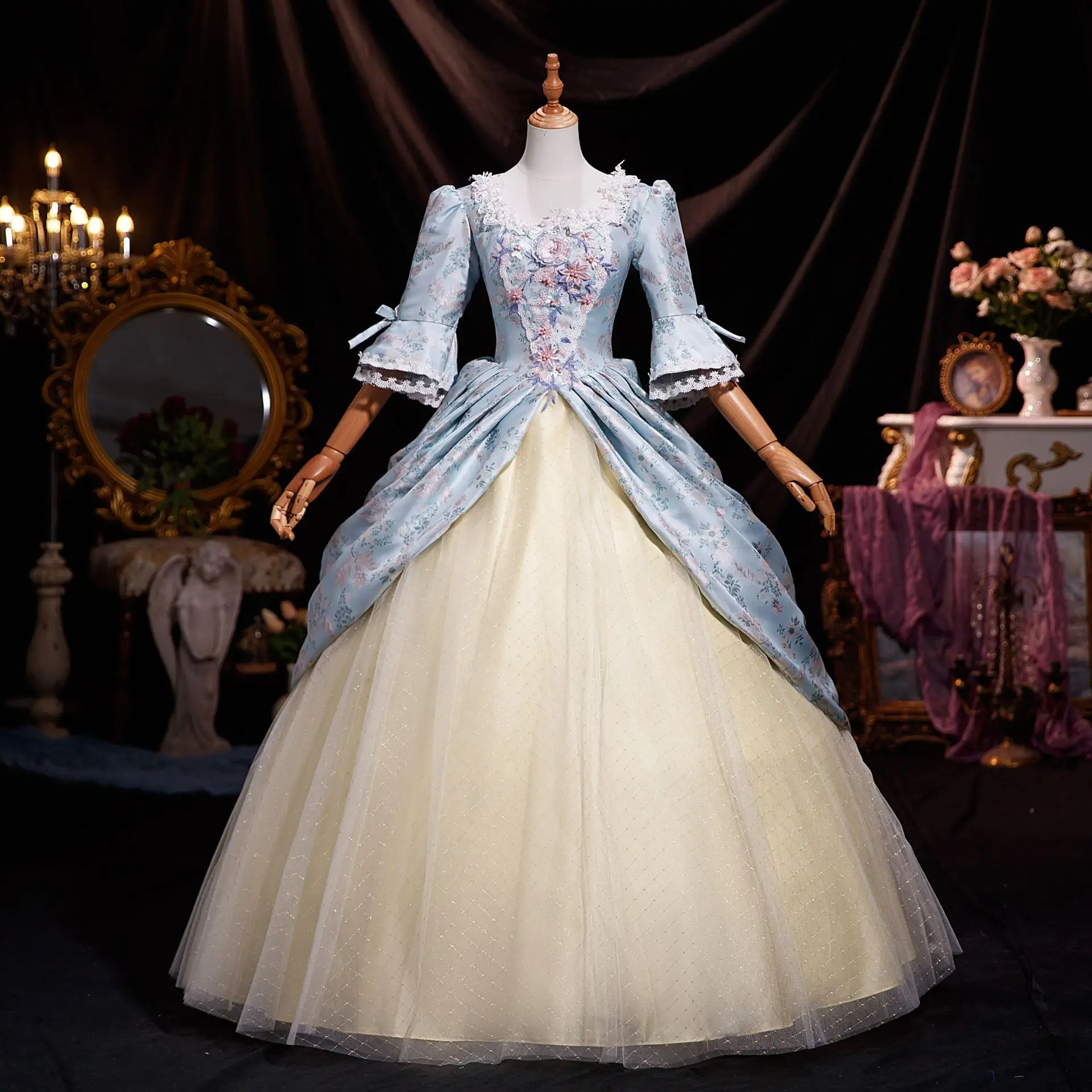 

Medieval Court Uniform Aristocratic Photo Travel Model Dress Performance Evening Ball Makeup Elegant Princess Women Partykleider