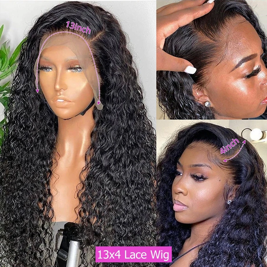 Deep Wave Lace Front Wig 13x4 Lace Front Human Hair Wigs 30 34 Inch Loose Deep Wave Frontal Wig For Women On Sale Clearance