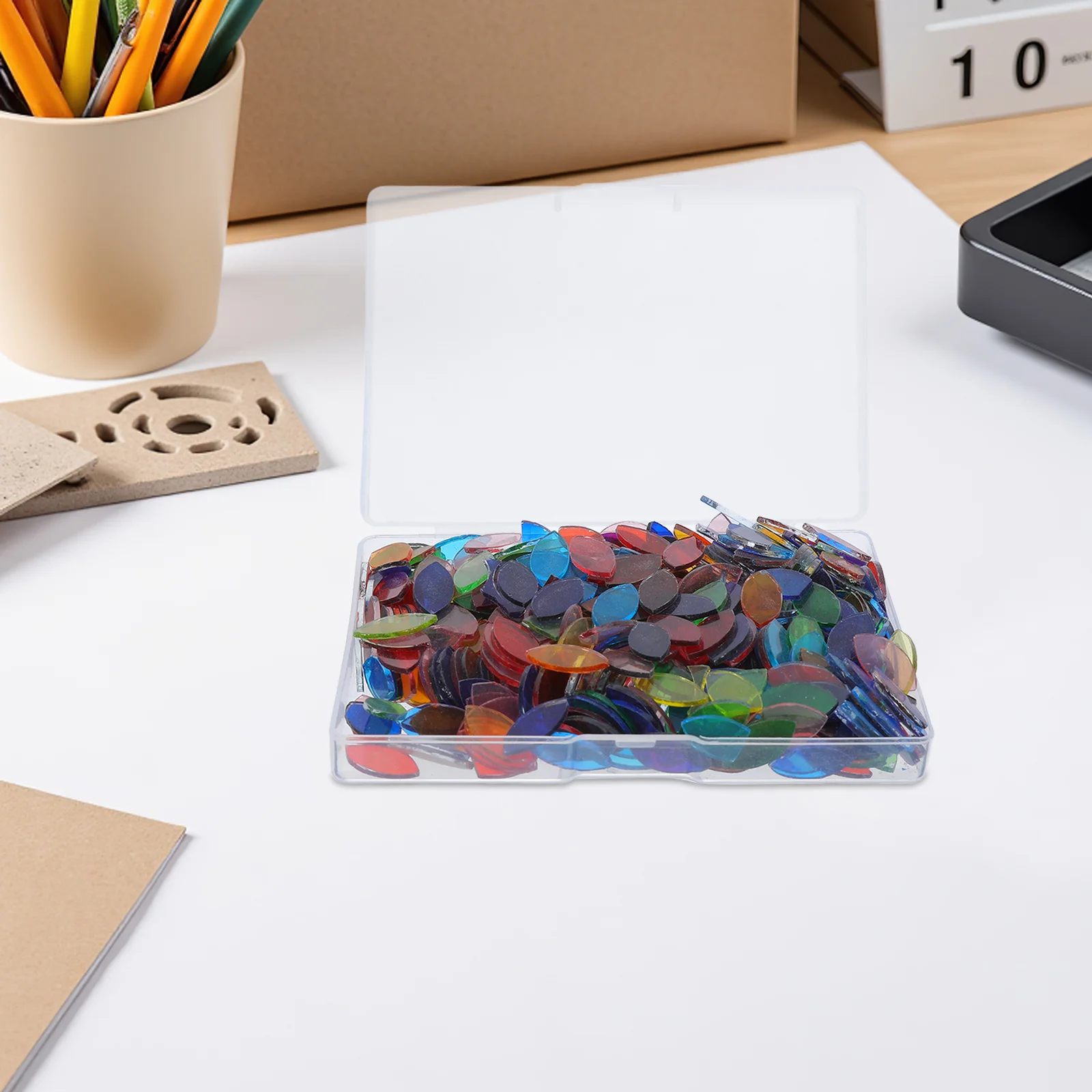 

443Pcs Leaf Glass Pieces Flat Colored Craft Mosaic Tiles for DIY Home Decor Art Projects Waterproof Easy Clean Vibrant Geometric