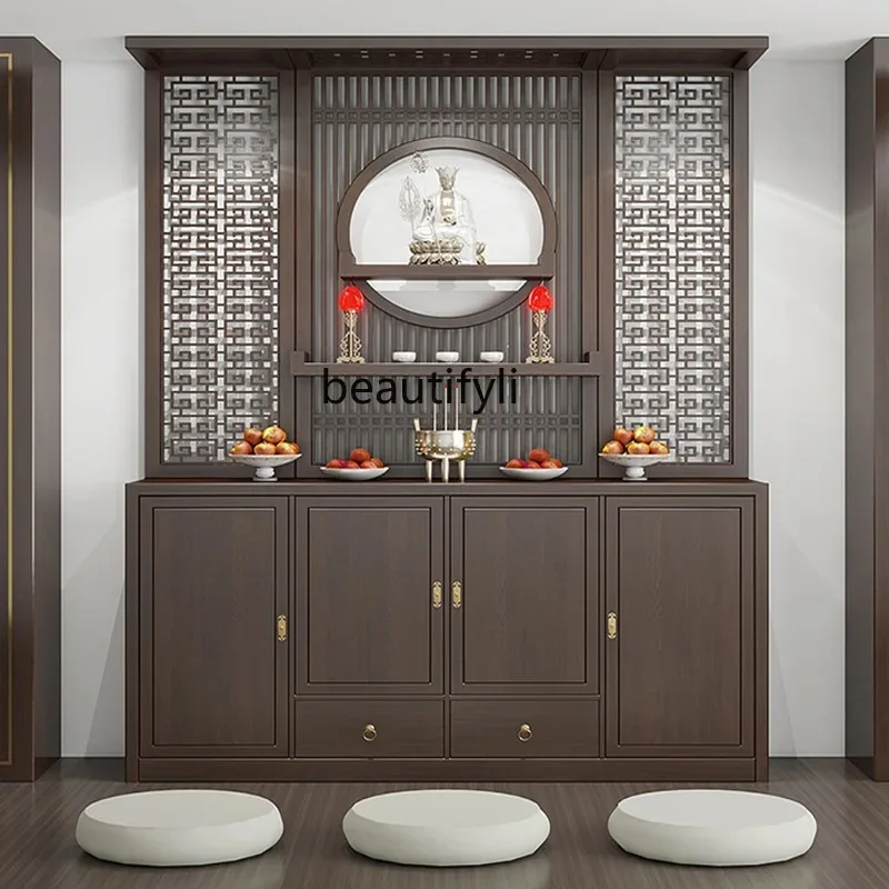 A4567 Solid wood Buddhist cabinet table cabinet temple ancestral hall living room hall  hall mahogany furniture grille partition