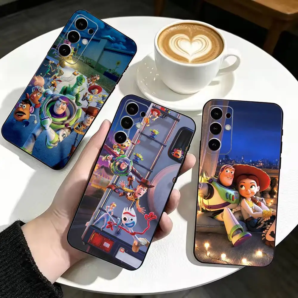 Cartoon T-Toys Storys  Anti-drop Soft Silicone Case for Samsung S26 S24 S23 S22 S21 Ultra Plus FE Lite Black